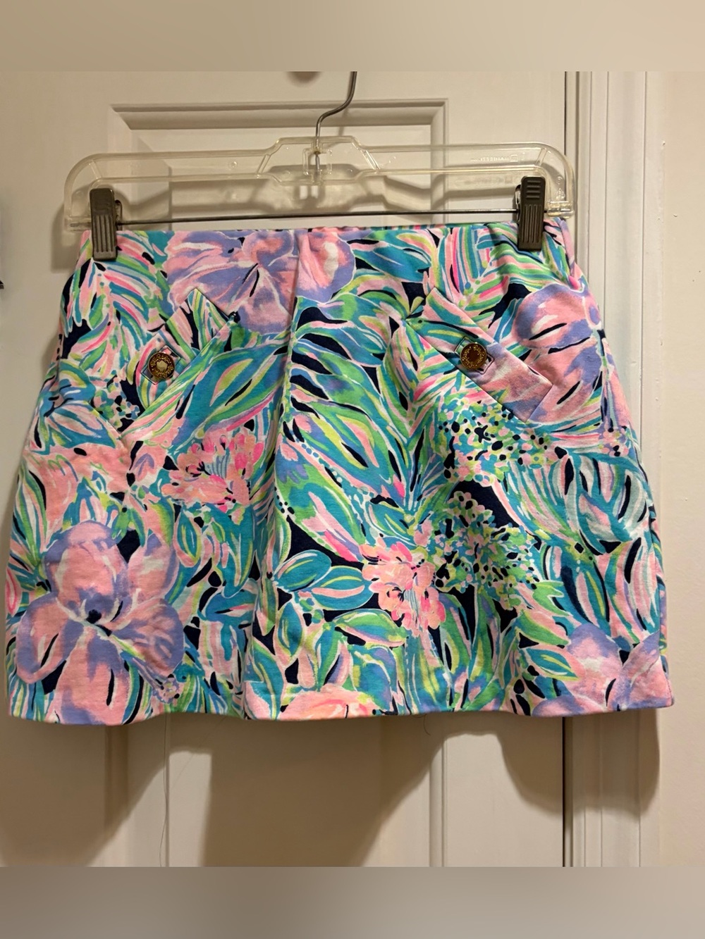 Lilly Pulitzer Floral Print Skort in Pink & Blue
